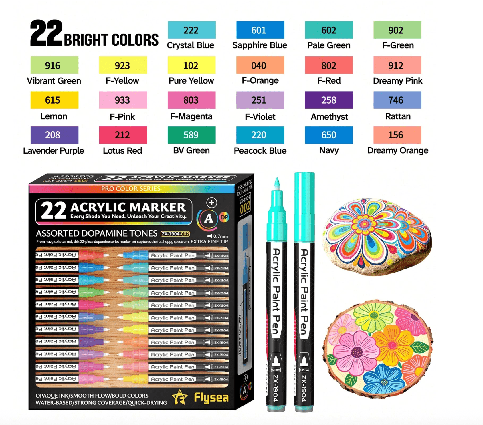 Flysea Fine tip Dopamine tones (22 colors)