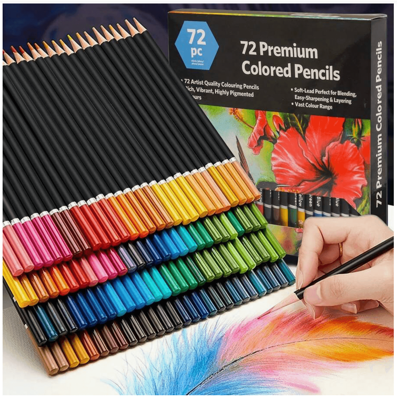 Oil based colored pencils (72 colors)